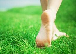 Barefoot on the grass